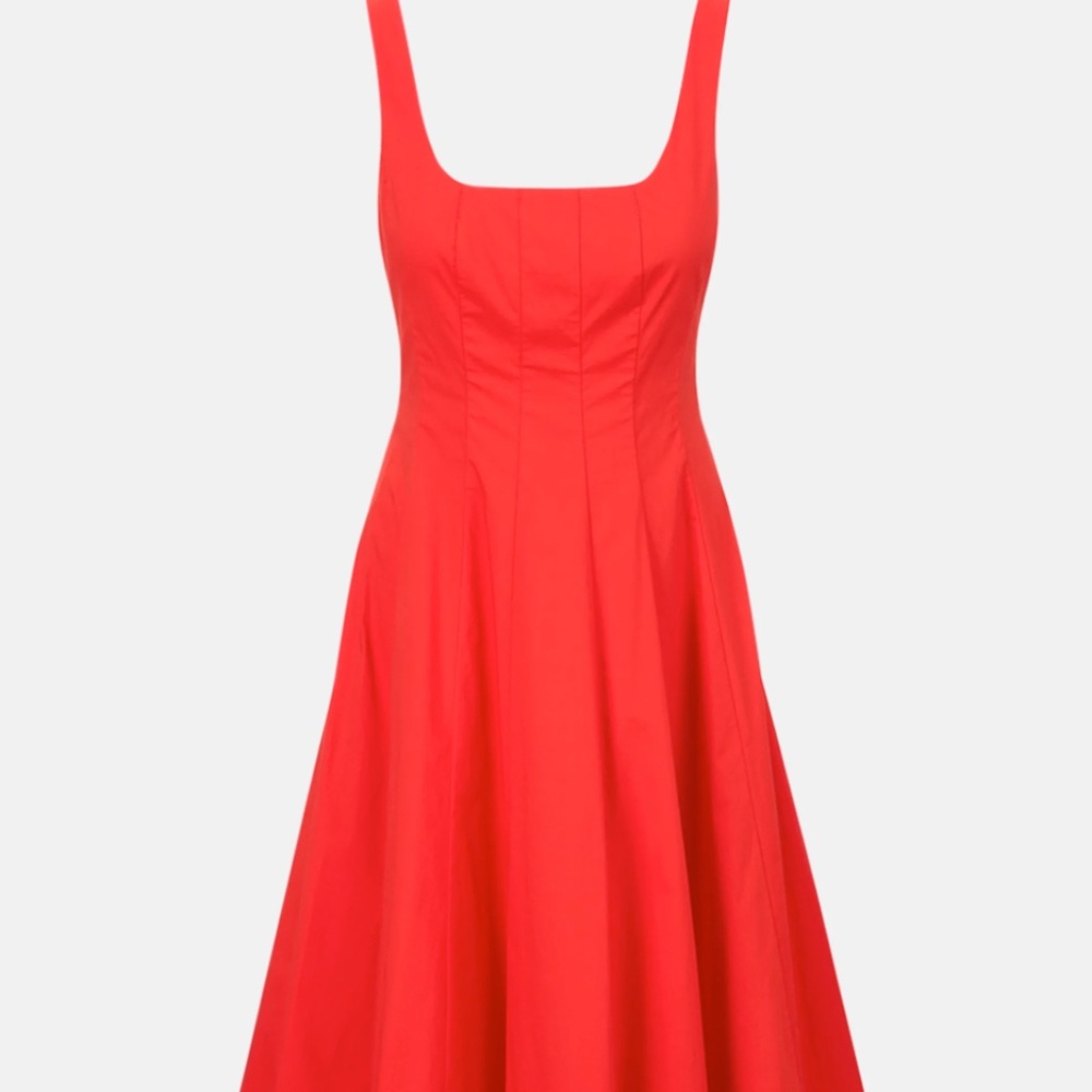 STAUD Wells Dress Red “Cayenne” Size 8